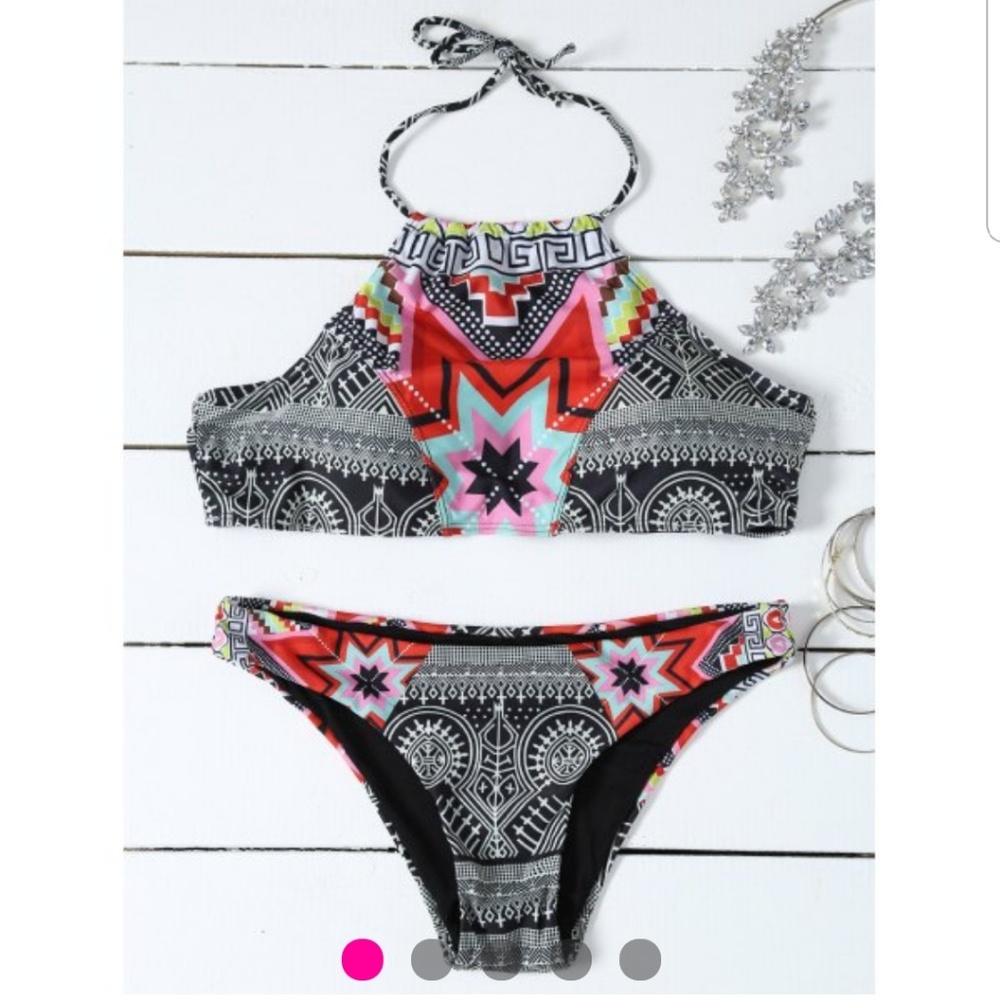 Halter Geometrical Boho Bikini